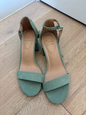 a new day Mint Green Suede Block Heel Sandals